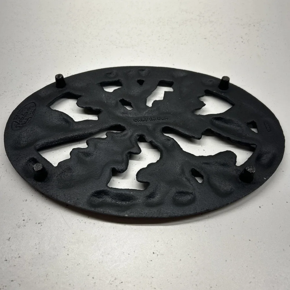 John Wright Cast Iron Acorn Oak Leaf Trivet 1996 Made in USA Vintage Decor